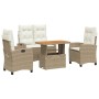 Set de comedor jardín con cojines 4 pzas ratán sintético beige by , Garden sets - Ref: Foro24-3277419, Price: 498,97 €, Disco...
