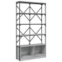 Estantería madera ingeniería y metal gris Sonoma 100x26x180 cm by , Bookcases and shelves - Ref: Foro24-845429, Price: 111,34...