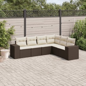Set sofás de jardín 6 piezas y cojines ratán sintético marrón de , Conjuntos de jardín - Ref: Foro24-3222612, Precio: 423,27 ...