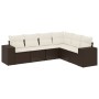 Set aus 6-teiligen Gartensofas und Kissen, synthetisches Rattanbraun von , Gartensets - Ref: Foro24-3222612, Preis: 423,27 €,...