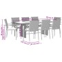 Set de comedor de jardín 9 pzas y cojines ratán sintético negro von , Gartensets - Ref: Foro24-3213495, Preis: 646,55 €, Raba...