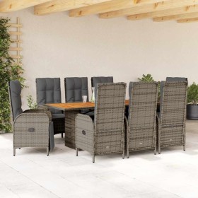 Set comedor jardín 9 pzas y cojines ratán sintético gris by , Garden sets - Ref: Foro24-3213519, Price: 1,00 €, Discount: %