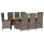 Set comedor jardín 9 pzas y cojines ratán sintético gris by , Garden sets - Ref: Foro24-3213519, Price: 1,00 €, Discount: %