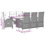 Set comedor jardín 9 pzas y cojines ratán sintético gris by , Garden sets - Ref: Foro24-3213519, Price: 1,00 €, Discount: %