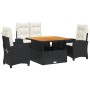 Juego comedor jardín 4 piezas con cojines ratán sintético negro von , Gartensets - Ref: Foro24-3277380, Preis: 521,09 €, Raba...