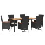 Set de comedor de jardín 7 pzas y cojines ratán sintético negro von , Gartensets - Ref: Foro24-3277515, Preis: 931,37 €, Raba...