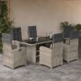 Set comedor jardín 7 pzas y cojines ratán sintético gris claro by , Garden sets - Ref: Foro24-3212498, Price: 1,00 €, Discoun...