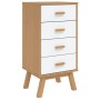 Mesita de noche OLDEN madera maciza de pino blanco y marrón de , Mesitas de noche - Ref: Foro24-358587, Precio: 119,98 €, Des...