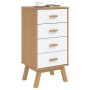 Mesita de noche OLDEN madera maciza de pino blanco y marrón de , Mesitas de noche - Ref: Foro24-358587, Precio: 119,98 €, Des...