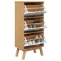 Zapatero OLDEN madera maciza pino blanco y marrón 55x35x120 cm by , Shoe racks and shoe organizers - Ref: Foro24-358620, Pric...