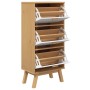 Zapatero OLDEN madera maciza pino blanco y marrón 55x35x120 cm by , Shoe racks and shoe organizers - Ref: Foro24-358620, Pric...