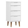 Mesita de noche MOLDE madera maciza de pino blanca 40x35x82 cm by , Drawers - Ref: Foro24-350502, Price: 131,97 €, Discount: %