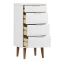 Mesita de noche MOLDE madera maciza de pino blanca 40x35x82 cm by , Drawers - Ref: Foro24-350502, Price: 131,97 €, Discount: %