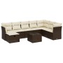Set de sofás de jardín 9 pzas y cojines ratán sintético marrón by , Garden sets - Ref: Foro24-3263289, Price: 558,83 €, Disco...