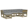 Juego de sofás jardín 6 pzas con cojines madera pino impregnada by , Garden sets - Ref: Foro24-3217044, Price: 635,17 €, Disc...