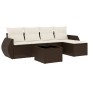 Set sofás de jardín 6 piezas y cojines ratán sintético marrón by , Garden sets - Ref: Foro24-3253640, Price: 381,55 €, Discou...