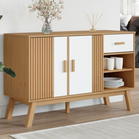 Aparador OLDEN madera maciza pino blanco y marrón 114x43x73,5cm von , Sideboards - Ref: Foro24-358608, Preis: 158,04 €, Rabat...