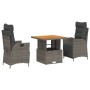 Set comedor de jardín 3 piezas con cojines ratán sintético gris by , Garden sets - Ref: Foro24-3277459, Price: 363,83 €, Disc...