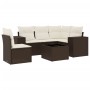Set sofás de jardín 6 piezas y cojines ratán sintético marrón by , Garden sets - Ref: Foro24-3222582, Price: 408,30 €, Discou...