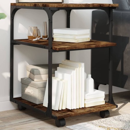 Soporte de impresora 3 niveles roble ahumado 43x48x64 cm von , Drucker unterstützt - Ref: Foro24-842278, Preis: 49,19 €, Raba...