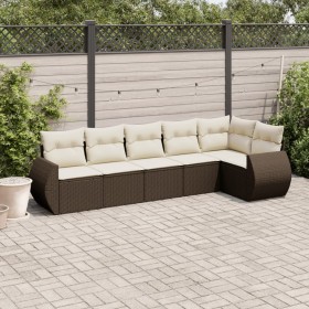 Set sofás de jardín 6 piezas y cojines ratán sintético marrón von , Gartensets - Ref: Foro24-3253730, Preis: 432,26 €, Rabatt: %