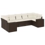 Juego de sofás de jardín 7 piezas con cojines ratán PE marrón by , Garden sets - Ref: Foro24-3255330, Price: 496,02 €, Discou...