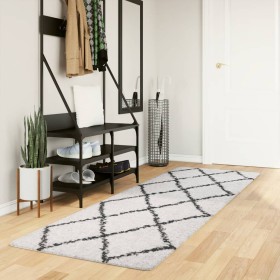 Alfombra de pelo largo moderna PAMPLONA crema y negro 80x250 cm by , Rugs - Ref: Foro24-375363, Price: 34,79 €, Discount: %