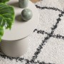 Alfombra de pelo largo moderna PAMPLONA crema y negro 80x250 cm by , Rugs - Ref: Foro24-375363, Price: 34,79 €, Discount: %