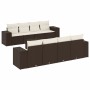 Set de sofás de jardín 9 pzas y cojines ratán sintético marrón de , Conjuntos de jardín - Ref: Foro24-3254690, Precio: 616,08...