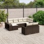 Set de sofás de jardín 10 pzas y cojines ratán sintético marrón von , Modulare Sofas für den Außenbereich - Ref: Foro24-32612...