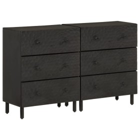 Armarios auxiliares 2 pzas madera maciza mango negro 60x33x75cm von , Sideboards - Ref: Foro24-3206283, Preis: 300,25 €, Raba...