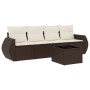 Set comedor de jardín 5 piezas y cojines ratán sintético marrón von , Gartensets - Ref: Foro24-3221092, Preis: 323,09 €, Raba...