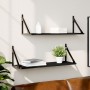 Estantes de pared 2 uds madera ingeniería negro 80x25x25,5 cm by , Shelves and shelves - Ref: Foro24-836338, Price: 45,00 €, ...