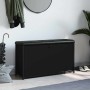 Banco zapatero con cajón abatible negro 102x32x56 cm by , Benches for halls and storage - Ref: Foro24-835127, Price: 98,34 €,...