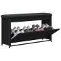 Banco zapatero con cajón abatible negro 102x32x56 cm by , Benches for halls and storage - Ref: Foro24-835127, Price: 98,34 €,...
