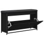 Banco zapatero con cajón abatible negro 102x32x56 cm by , Benches for halls and storage - Ref: Foro24-835127, Price: 98,34 €,...