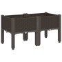 Jardinera con patas PP marrón 80x40x42 cm by , Pots and planters - Ref: Foro24-367895, Price: 62,79 €, Discount: %