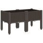 Jardinera con patas PP marrón 80x40x42 cm by , Pots and planters - Ref: Foro24-367895, Price: 62,79 €, Discount: %