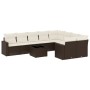 Set of 10 garden sofas and cushions synthetic rattan brown by , Garden sets - Ref: Foro24-3219443, Price: 625,13 €, Discount: %