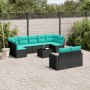 Set mit 10 Stück Gartensofas mit schwarzen Kissen aus synthetischem Rattan von , Gartensets - Ref: Foro24-3219417, Preis: 768...