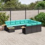 Set de sofás de jardín 11 pzas y cojines ratán sintético negro von , Gartensets - Ref: Foro24-3227205, Preis: 815,60 €, Rabat...
