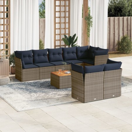 Set de sofás de jardín 9 pzas con cojines ratán sintético gris von , Gartensets - Ref: Foro24-3256068, Preis: 684,99 €, Rabat...