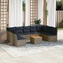 Set de sofás de jardín 10 pzas con cojines ratán sintético gris by , Garden sets - Ref: Foro24-3256124, Price: 683,75 €, Disc...