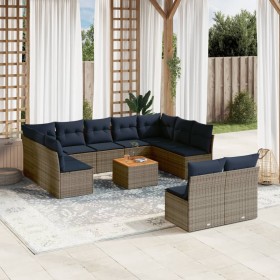 Set sofás de jardín con cojines 12 piezas ratán sintético gris by , Garden sets - Ref: Foro24-3256222, Price: 821,51 €, Disco...