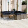 Set sofás de jardín con cojines 12 piezas ratán sintético gris by , Garden sets - Ref: Foro24-3256243, Price: 856,16 €, Disco...