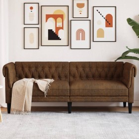Sofá Chesterfield de 3 plazas tela marrón von , Sofas - Ref: Foro24-372564, Preis: 366,21 €, Rabatt: %