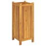 Jardinera con forro madera maciza de acacia 31x31x75 cm de , Maceteros y jardineras - Ref: Foro24-366432, Precio: 70,39 €, De...