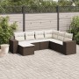 Juego de sofás de jardín 7 piezas con cojines ratán PE marrón von , Modulare Sofas für den Außenbereich - Ref: Foro24-3221702...