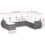 Juego de sofás de jardín 7 piezas con cojines ratán PE marrón von , Modulare Sofas für den Außenbereich - Ref: Foro24-3221702...