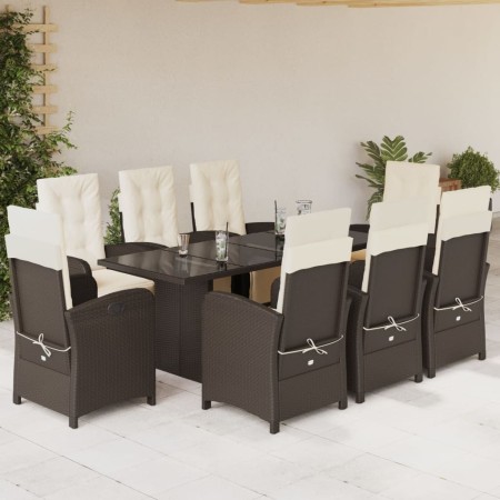 Set comedor para jardín 9 pzas y cojines ratán sintético marrón by , Garden sets - Ref: Foro24-3212491, Price: 1,00 €, Discou...